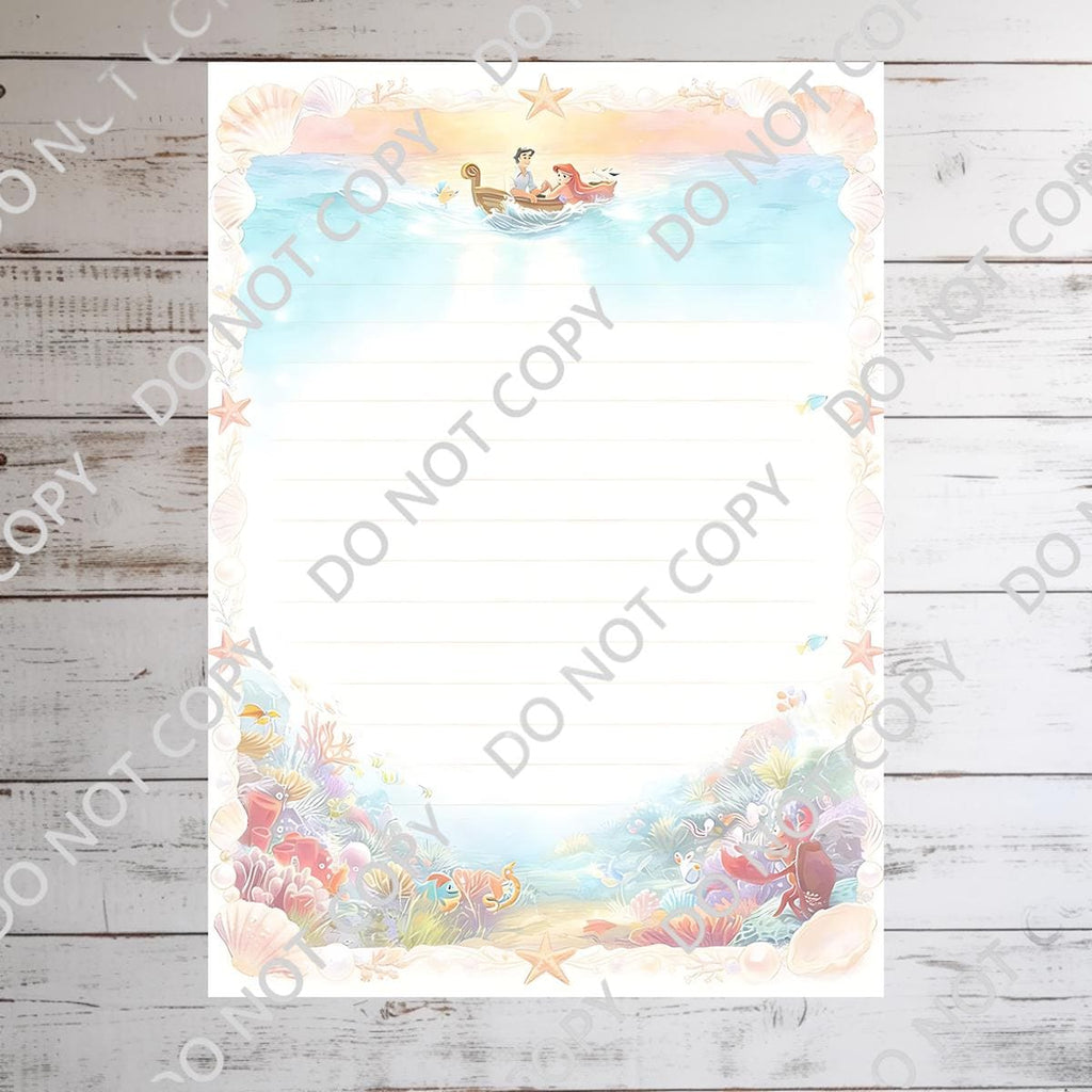Disneyy Little Mermaid Memo Notepad 50 sheets bullet journal Disney planner paper scrapbook stationery notebook supplies