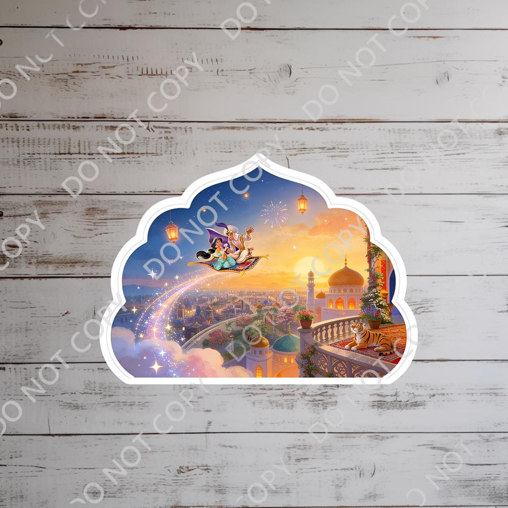 Disney Aladdin Princess Jasmine and Raja Waterproof Disney Laptop Stickers Kindle Stickers, Bottle Stickers