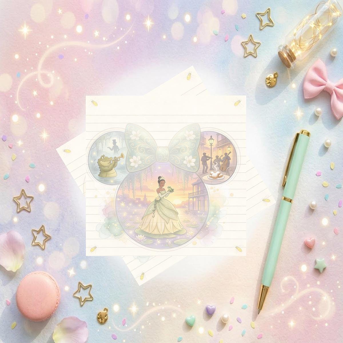 Disneyy Princess Tiana Memo Notepad 50 sheets bullet journal Disney planner paper scrapbook stationery notebook supplies