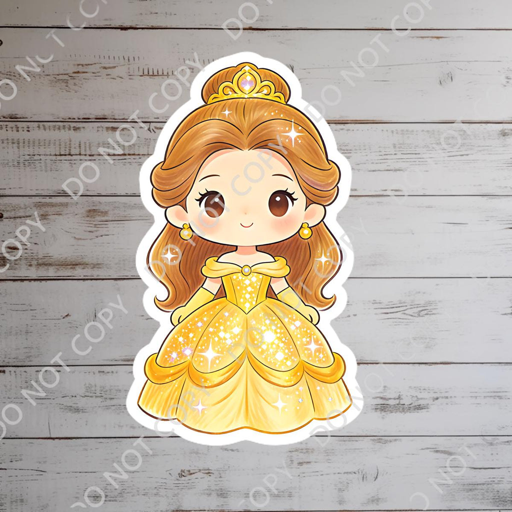 Beauty and The Beast Belle Sticker: Waterproof Vinyl Decal for Laptop, Water Bottle Sticker