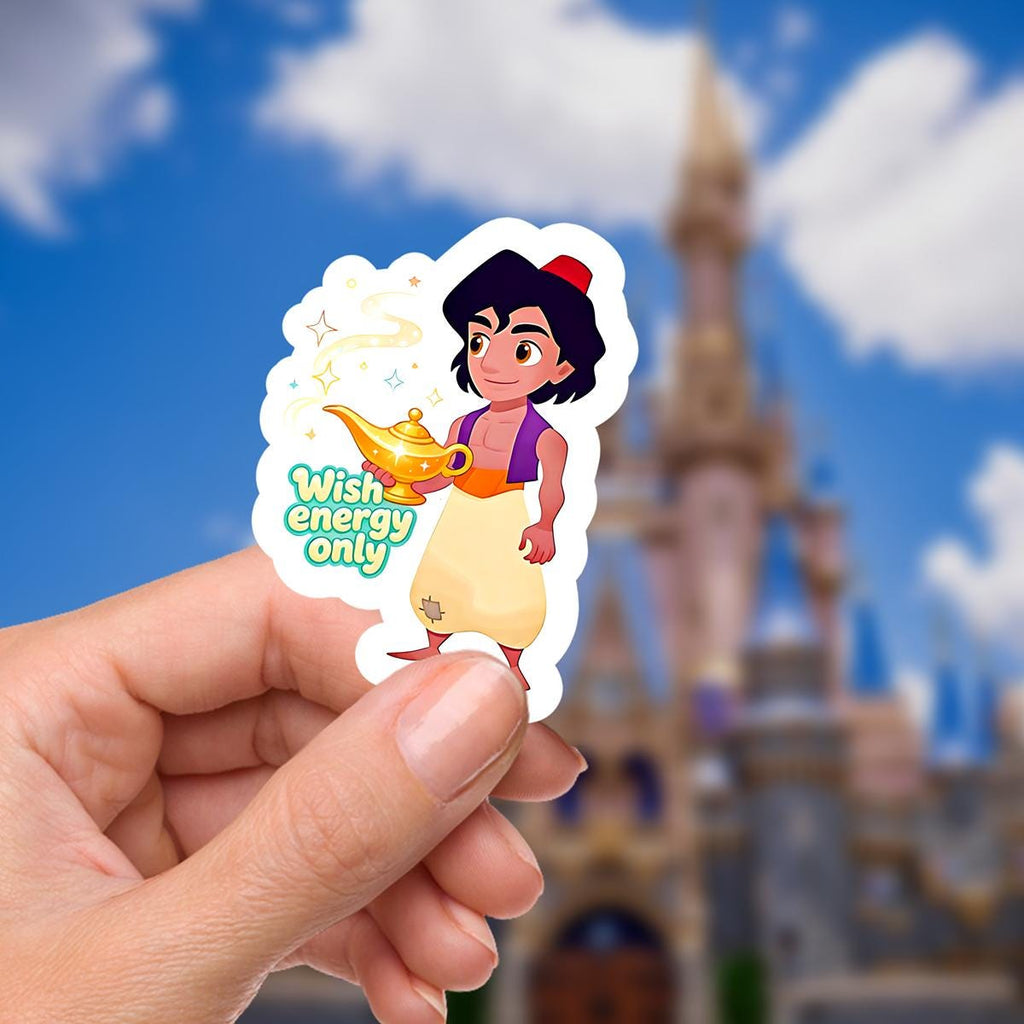 Aladdin Possitive vibes Humor Waterproof Disney Hydro Bottle Laptop Stickers, kindle stickers planner stationery decal water bottle cell