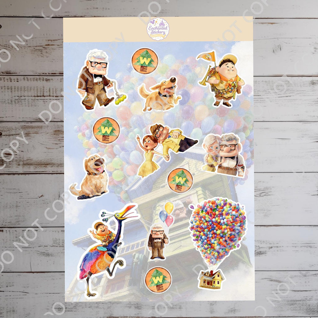 Disney UP!  Sheet Sticker, Bottle Stickers,  Kindle Stickers, Laptop Decal