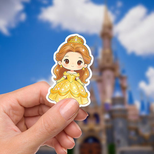 Beauty and The Beast Belle Sticker: Waterproof Vinyl Decal for Laptop, Water Bottle Sticker