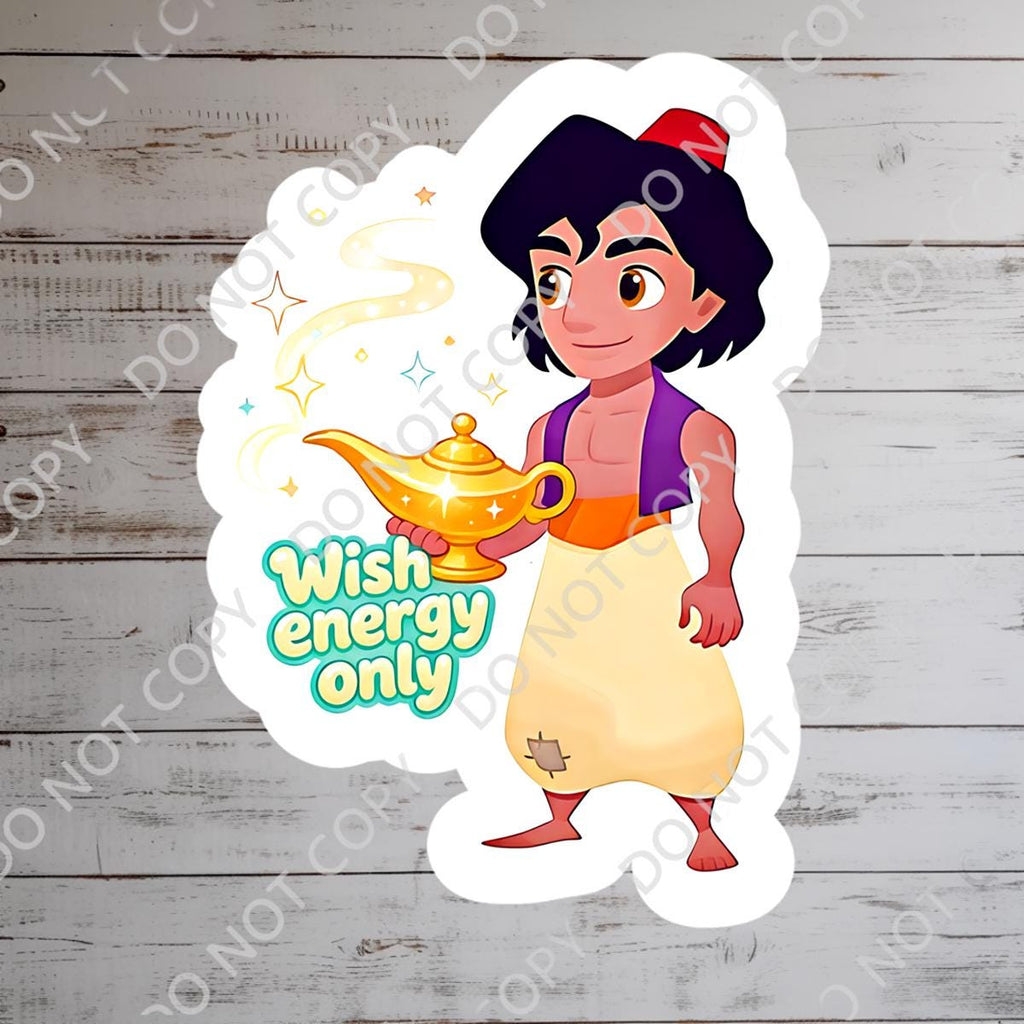 Aladdin Possitive vibes Humor Waterproof Disney Hydro Bottle Laptop Stickers, kindle stickers planner stationery decal water bottle cell