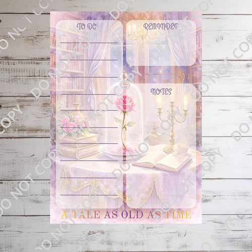 Beauty And The Beast  Memo Notepad 50 sheets bullet journal Disney planner paper scrapbook stationery notebook supplies