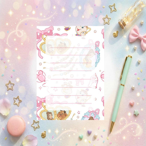 Beauty And The Beast  Memo Notepad 50 sheets bullet journal Disney planner paper scrapbook stationery notebook supplies