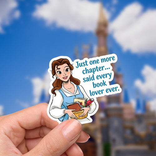 Beauty and The Beast Belle Sticker: Waterproof Vinyl Decal for Laptop, Water Bottle Sticker