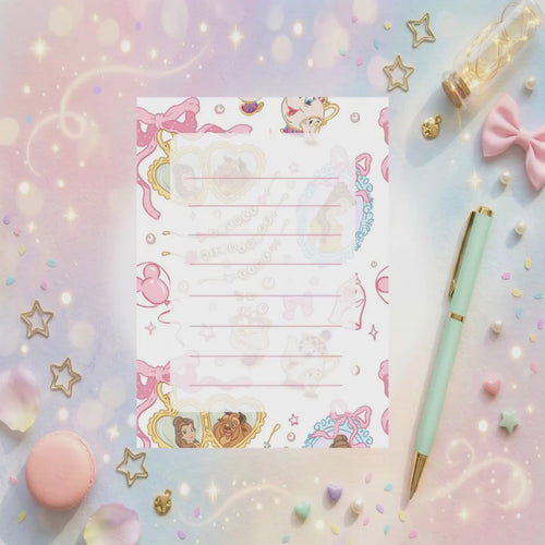 Beauty And The Beast  Memo Notepad 50 sheets bullet journal Disney planner paper scrapbook stationery notebook supplies